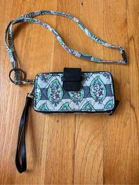 Vera Bradley Paisley Stripes RFID Wristlet Wallet